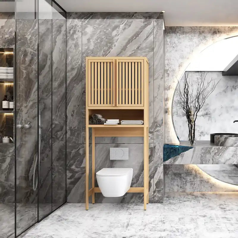 Natural Toilet Storage Rack for Independent Bathroom