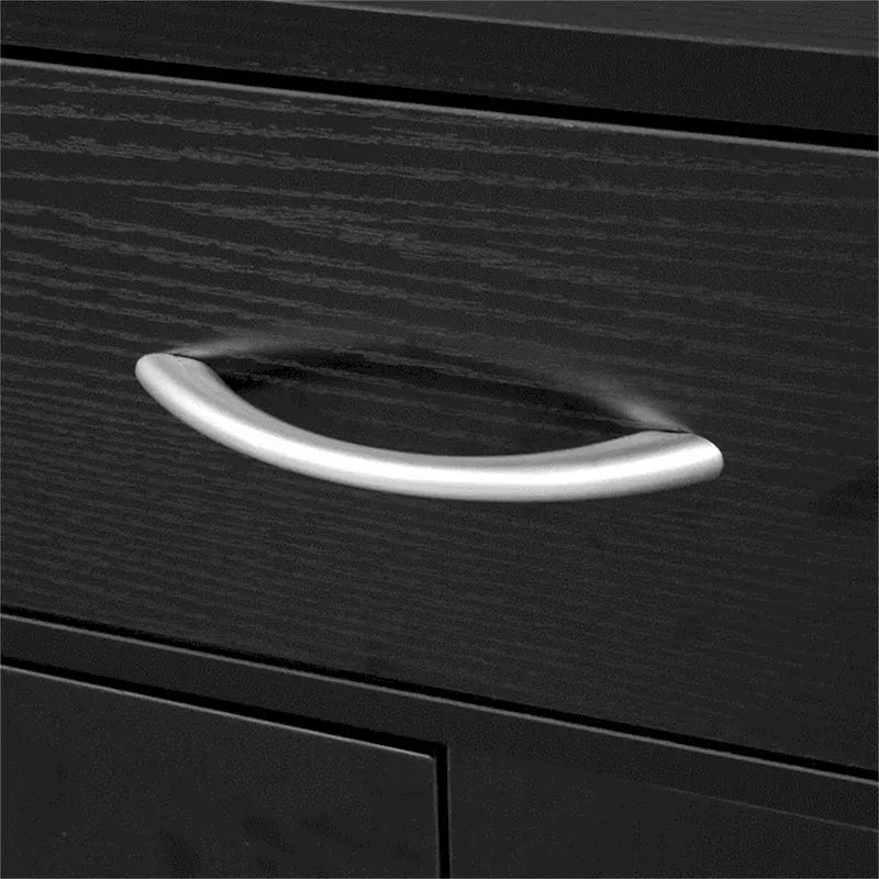 Double Doors and Five Drawers Bathroom Cabinet Black