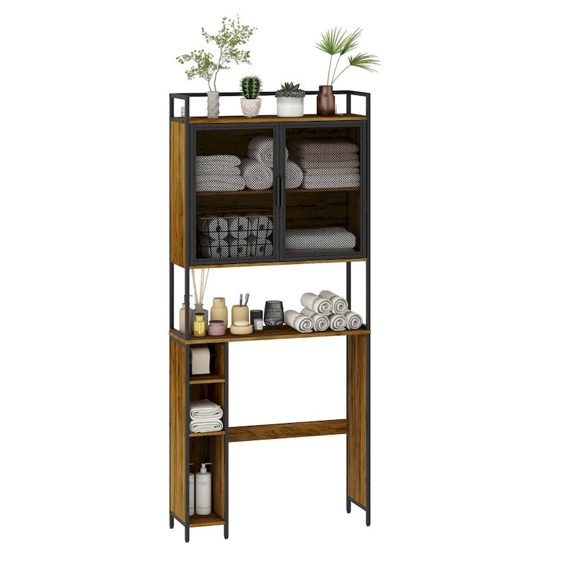 Above Toilet Storage Rack Metal Frame Bathroom Stand Space Saver Shelf