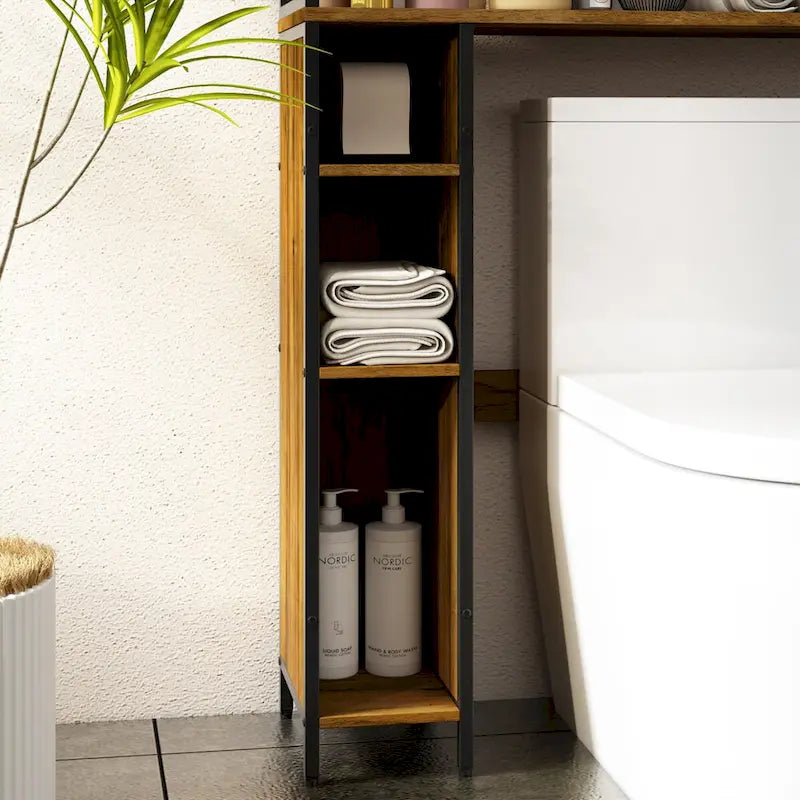 Above Toilet Storage Rack Metal Frame Bathroom Stand Space Saver Shelf