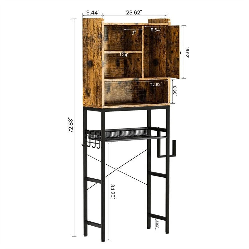 Over the Toilet Storage Cabinet - 9.44D x 23.62W x 72.83H