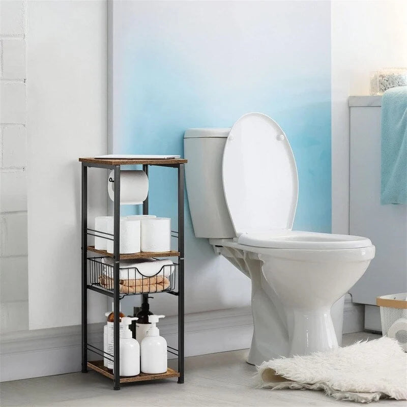 Bathroom Storage Cabinet Freestanding Bathroom Shelf with Drawer - 11D x 10W x 27.99H