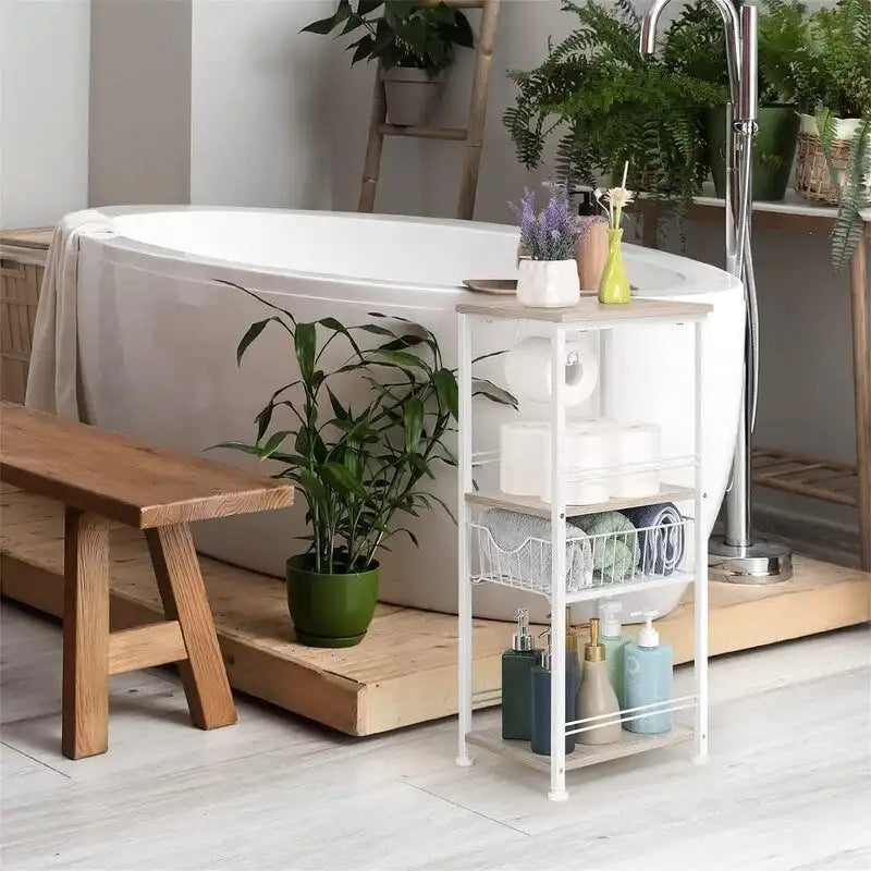 Bathroom Storage Cabinet Freestanding Bathroom Shelf with Drawer - 11D x 10W x 27.99H