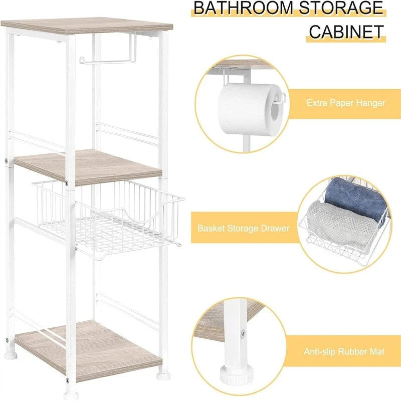 Bathroom Storage Cabinet Freestanding Bathroom Shelf with Drawer - 11D x 10W x 27.99H
