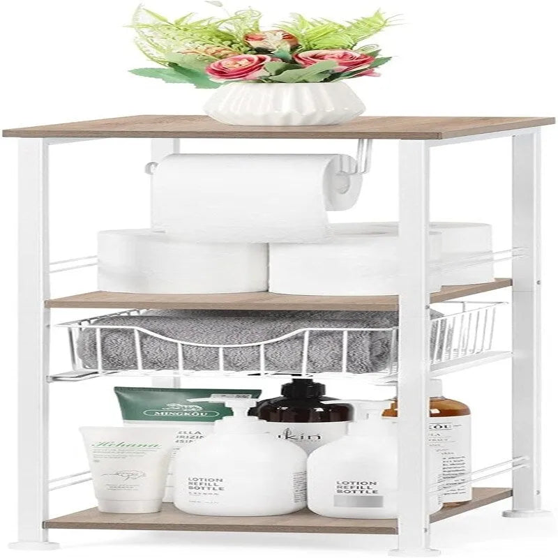 Bathroom Storage Cabinet Freestanding Bathroom Shelf with Drawer - 11D x 10W x 27.99H