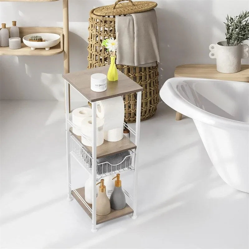 Bathroom Storage Cabinet Freestanding Bathroom Shelf with Drawer - 11D x 10W x 27.99H