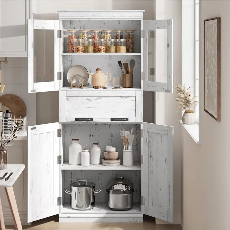 Bathroom Cabinet Tall Storage Cabinet with Doors and Adjustable Shelf