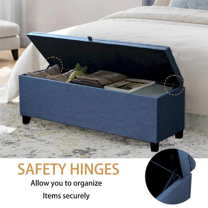 Extra Long Storage Ottoman Entryway Bench with Flip Top Storage Chest