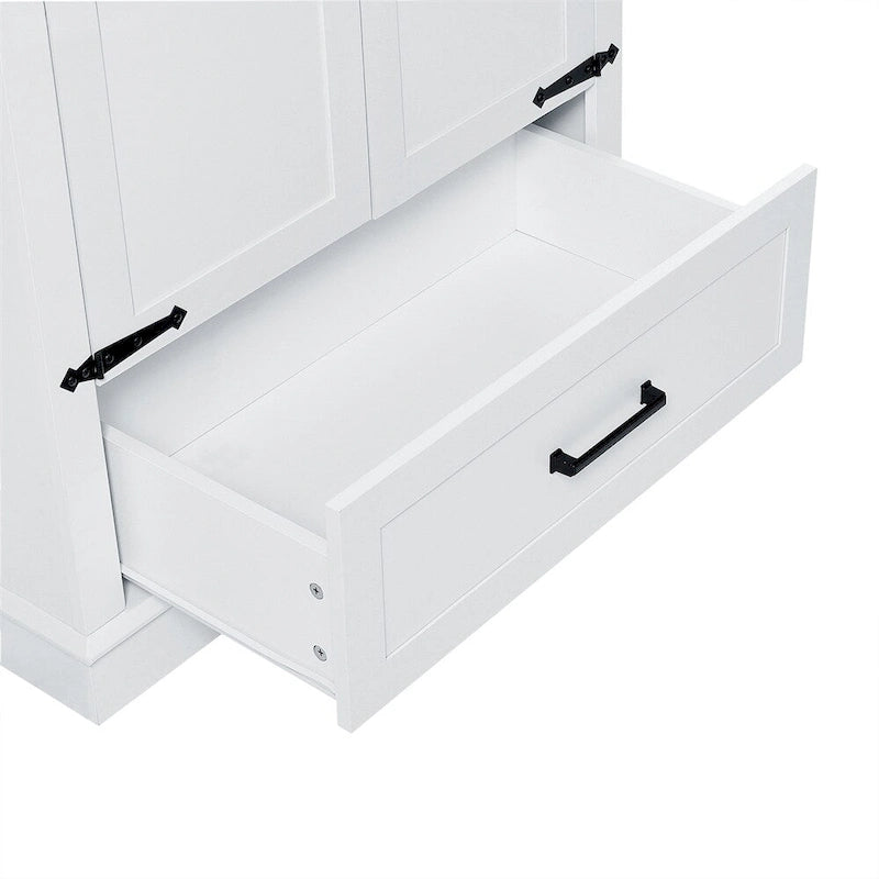 Tall Bathroom Storage Cabinet,Cabinet with Two Doors and One Drawer