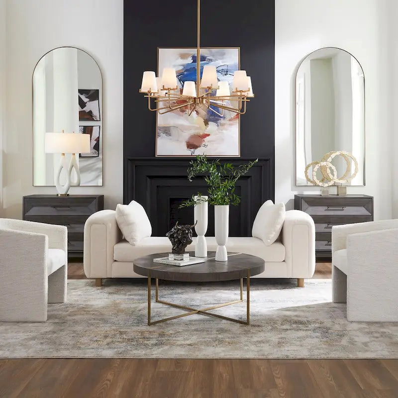 Uttermost Repose Oversized Ivory Bench - 28.5 H X 90.5 W X 26 D