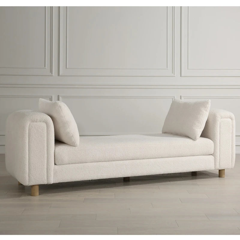 Uttermost Repose Oversized Ivory Bench - 28.5 H X 90.5 W X 26 D