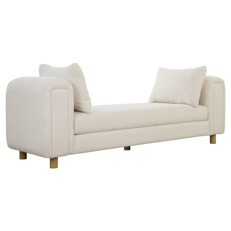 Uttermost Repose Oversized Ivory Bench - 28.5 H X 90.5 W X 26 D