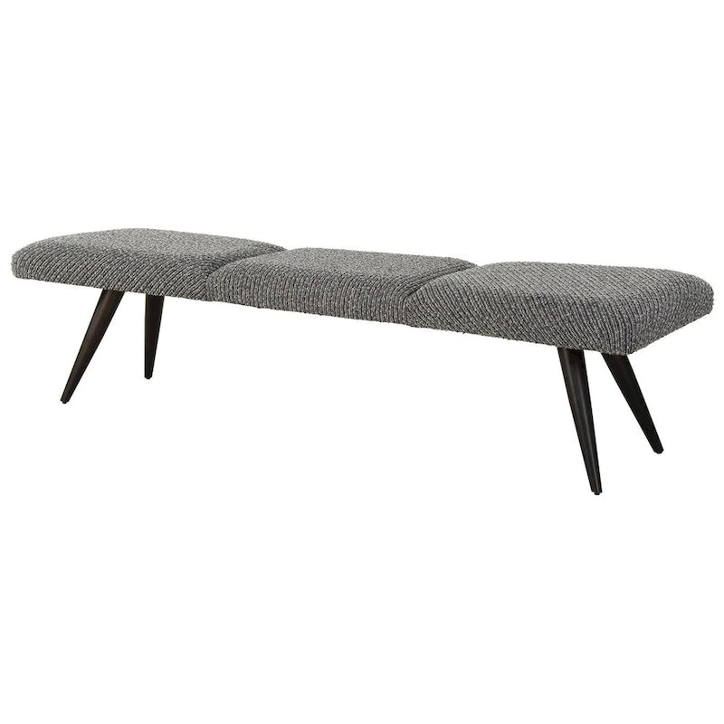 Uttermost Bowtie Charcoal Fabric Bench - 18 H X 72.5 W X 20 D