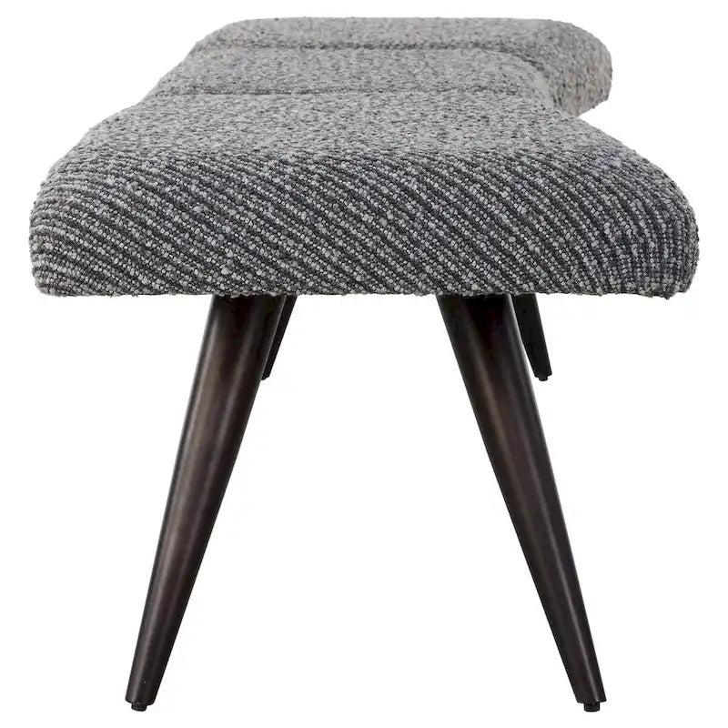 Uttermost Bowtie Charcoal Fabric Bench - 18 H X 72.5 W X 20 D