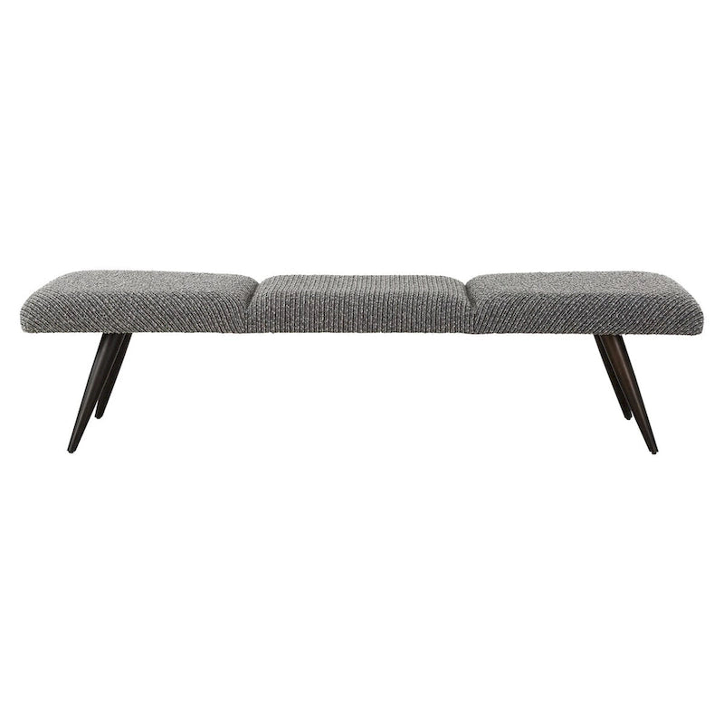 Uttermost Bowtie Charcoal Fabric Bench - 18 H X 72.5 W X 20 D