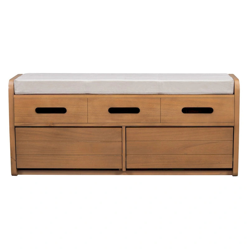 Rustic Storage Bench with 2 Drawers