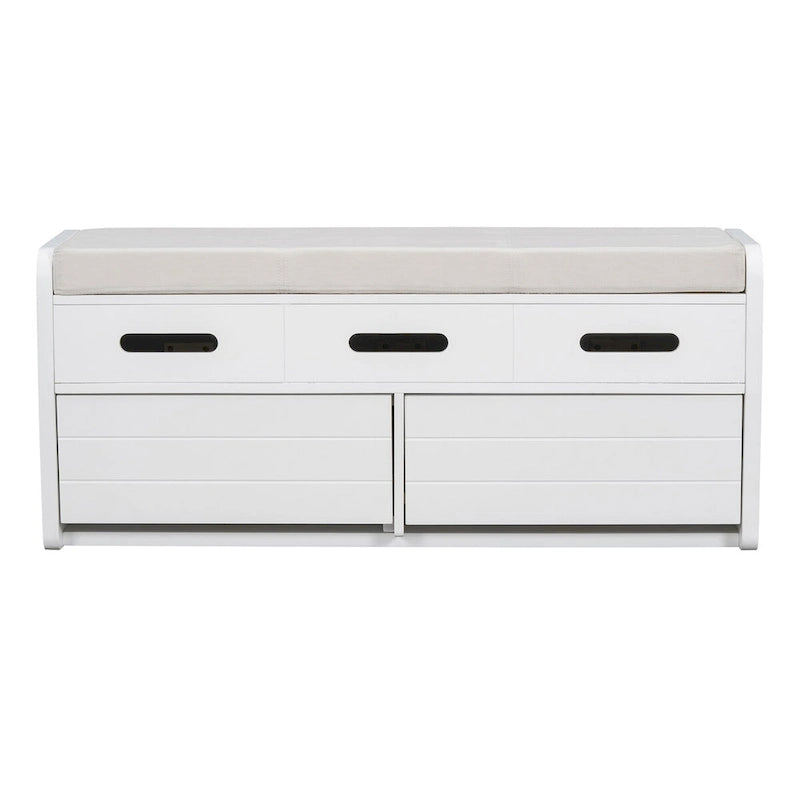 Rustic Storage Bench with 2 Drawers
