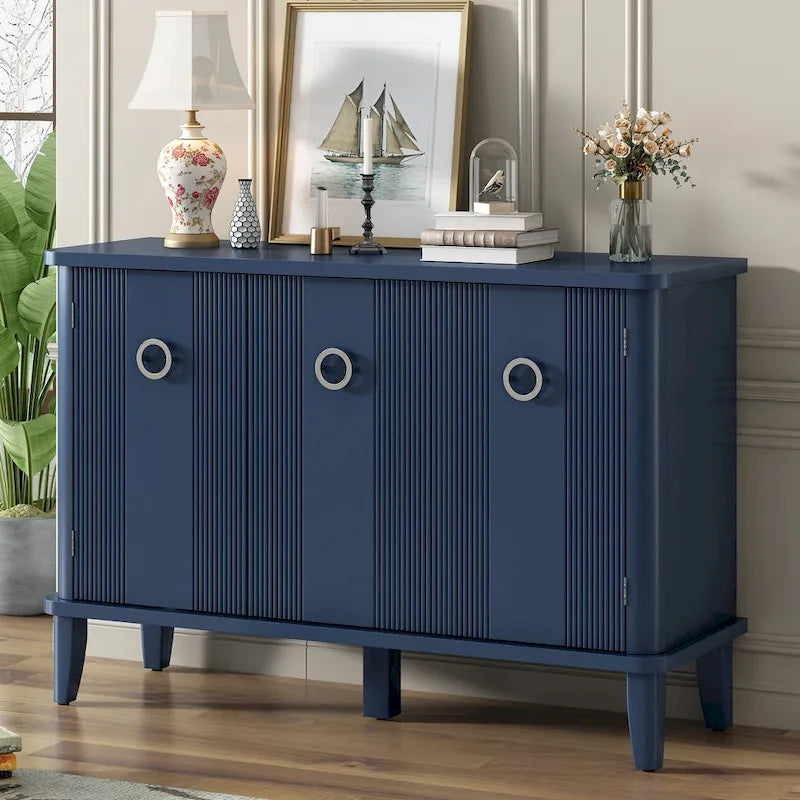 Simple and Atmospheric Solid Wood Veneer Fraxinus Mandschuric Cabinet