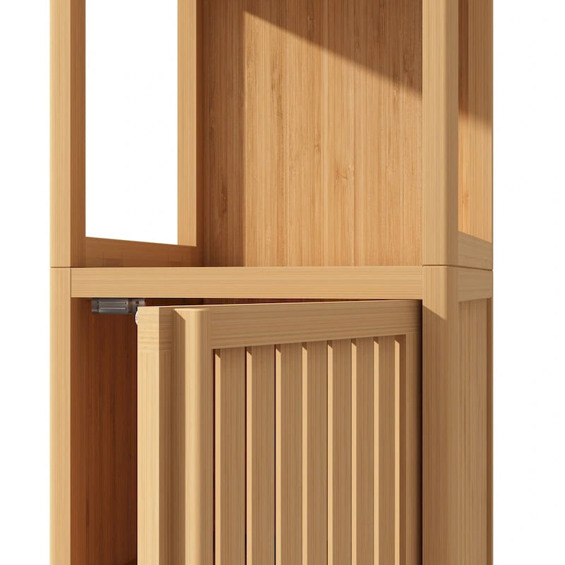 Large capacity multifunctional bamboo storage cabinet furniture for bathroom and living room