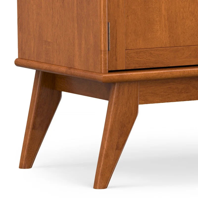 SOLID HARDWOOD 72 inch Wide Modern TV Media Stand in Teak Brown For TVs up to 80 inches
