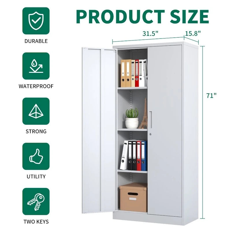 71H Metal Tall Garage Storage File Cabinet