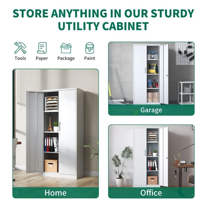 71H Metal Tall Garage Storage File Cabinet