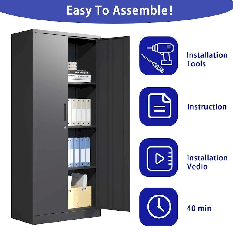 71H Metal Tall Garage Storage File Cabinet