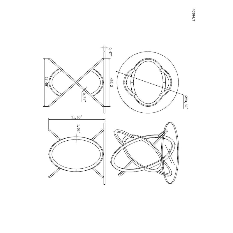 Chrome and Glass Oval Cocktail Table
